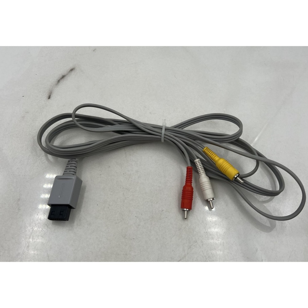 Official Nintendo Wii Wii U AV Composite Audio Video Cable RVL-009 OEM Gray
